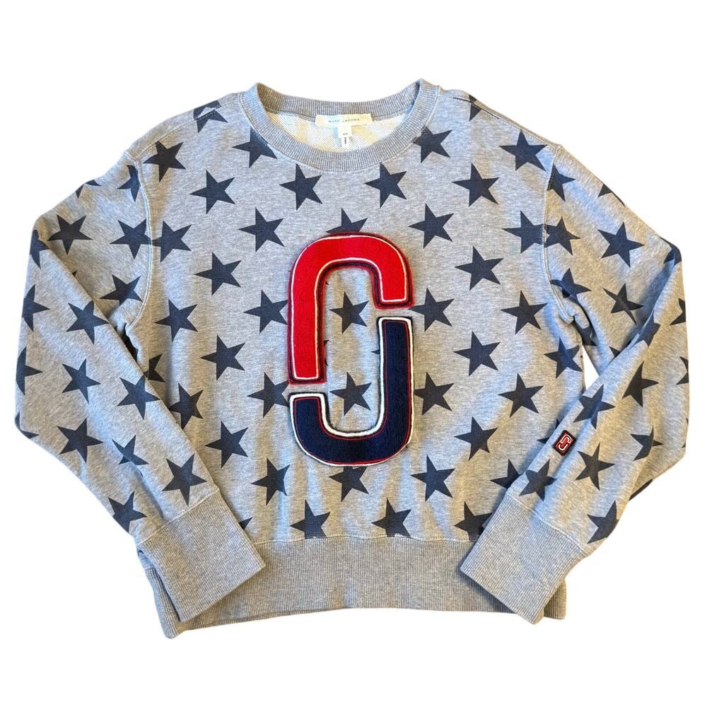 Marc Jacobs Sweatshirt 90s Star Crewneck 100% Cotton Terry Gray Women’s Small